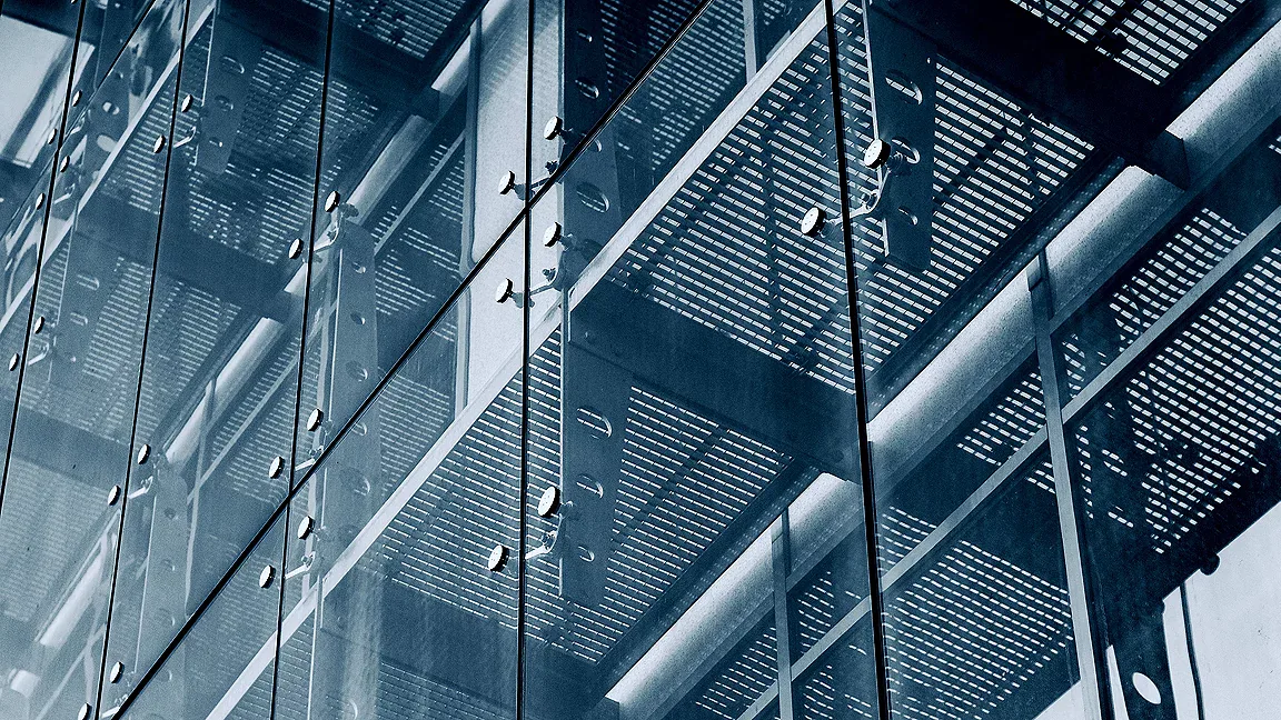 Contemporary glass facade with aluminium framing